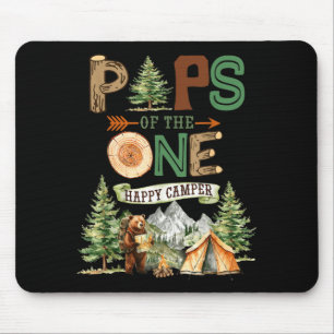 Pops of the one happy camper 1st birthday camping  mouse pad