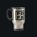 Pops Travel Mug<br><div class="desc">Pops  Coffee Mug. This coffee mug is a perfect gift for any grandfather who is called Pops instead of Grandpa. The black and white square design,  which says Pops,  is simple,  minimalist,  sleek,  clean,  modern,  and contemporary.</div>