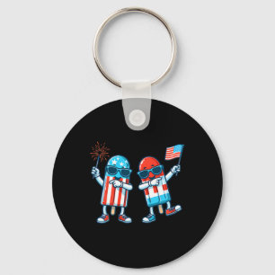 Popsicle American Flag 4th Of July Patriotic Summe Key Ring