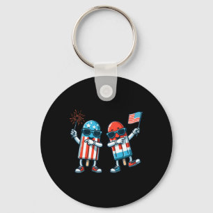 Popsicle American Flag 4th Of July Patriotic Summe Key Ring