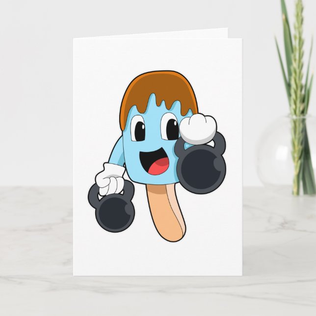 Popsicle at Strength training with Dumbbells Card (Front)