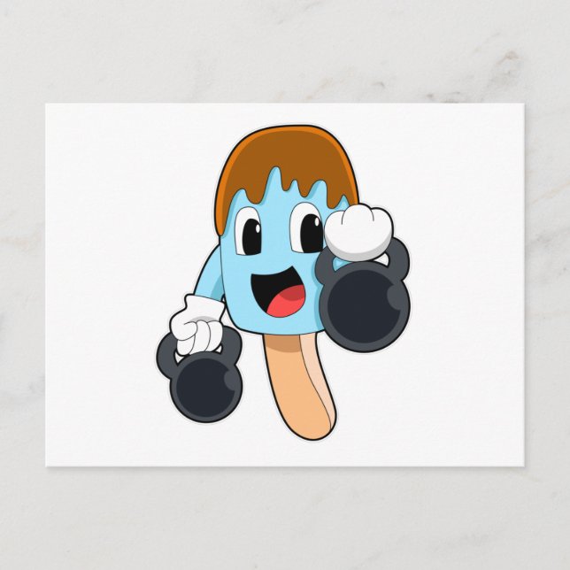 Popsicle at Strength training with Dumbbells Postcard (Front)