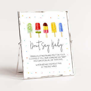 Popsicle Baby Shower Don't Say Baby Poster