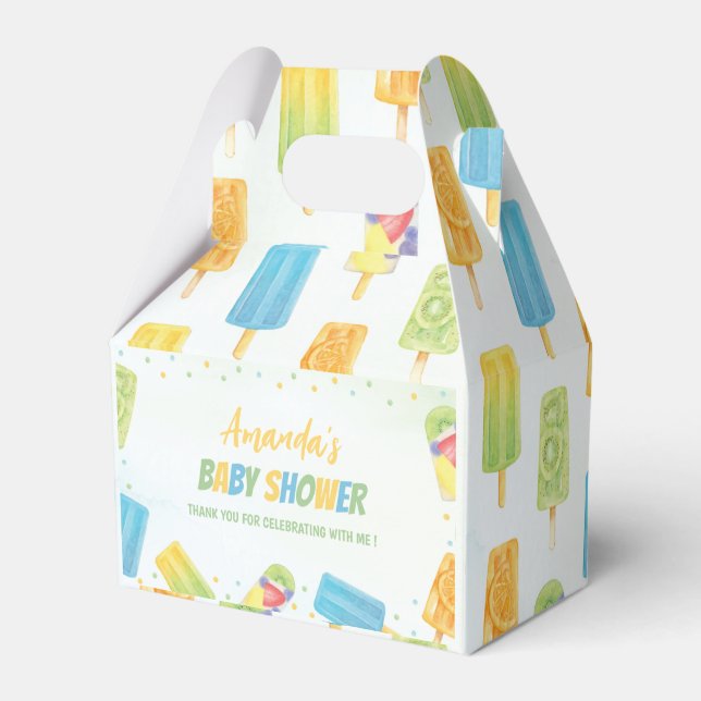 Popsicle Baby Shower Ice Cream Summer Party Favour Box (Front Side)
