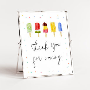 Popsicle Baby Shower Thank you for Coming Poster