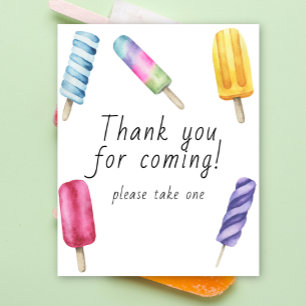 Popsicle baby shower - thank you for coming  poster