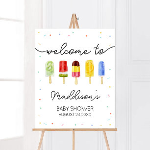 Popsicle Baby Shower Welcome Poster