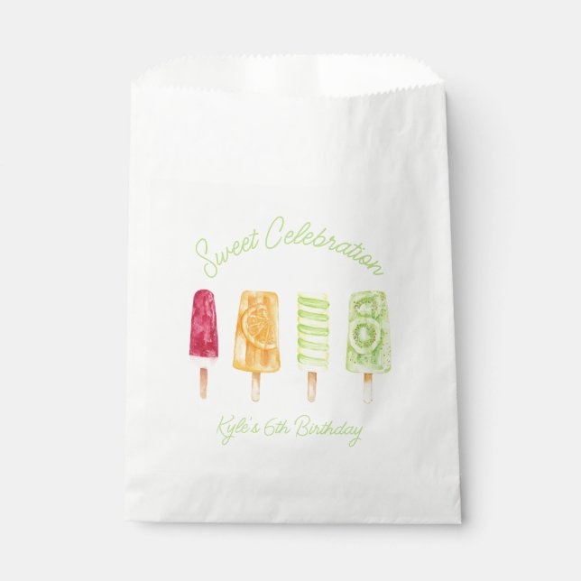 Popsicle Birthday Party Favour Bag (Front)