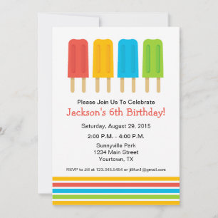 Popsicle Birthday Party Invitation
