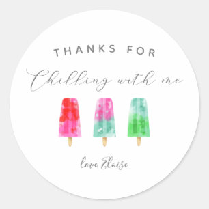Popsicle Birthday Party Party Favour Classic Round Sticker