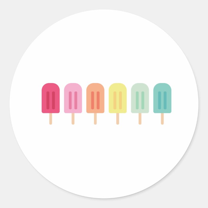 Popsicle Border Classic Round Sticker