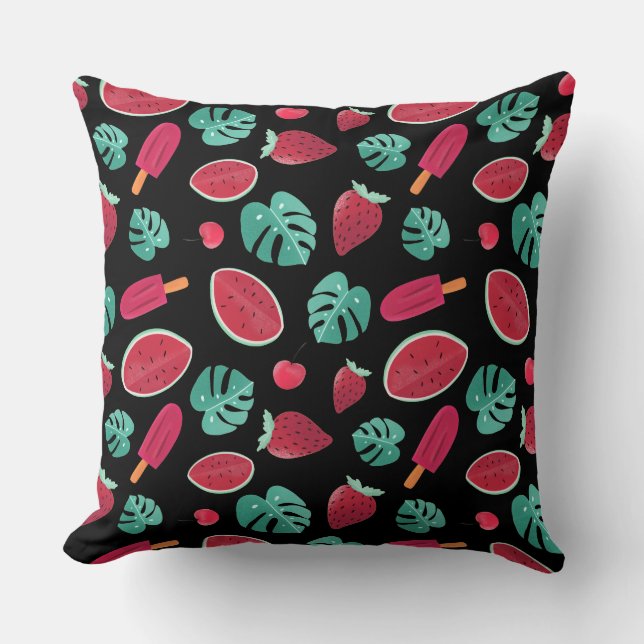 Popsicle, Cherry, Strawberry & Watermelon Cushion (Front)