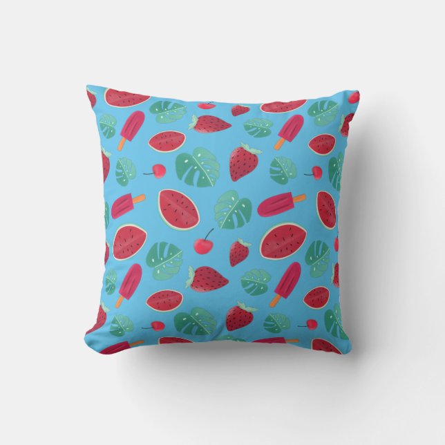 Popsicle, Cherry, Strawberry & Watermelon Cushion (Front)