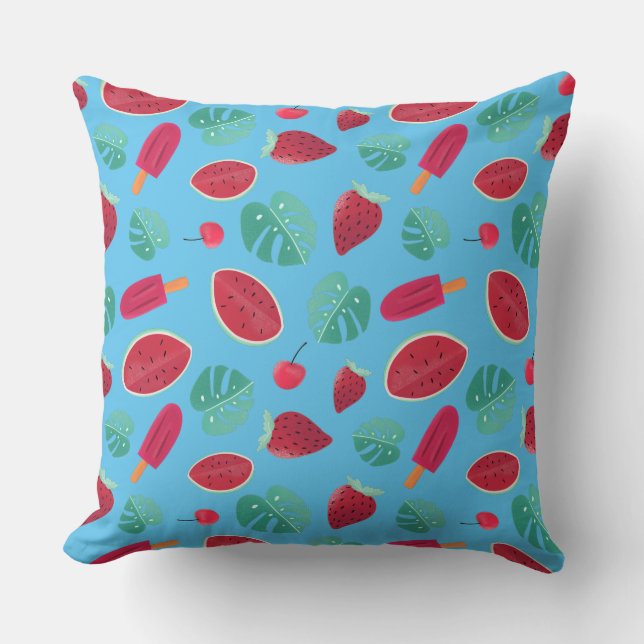 Popsicle, Cherry, Strawberry & Watermelon Cushion (Front)