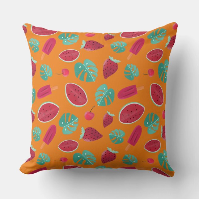Popsicle, Cherry, Strawberry & Watermelon Cushion (Front)