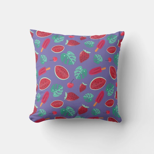 Popsicle, Cherry, Strawberry & Watermelon Cushion (Front)