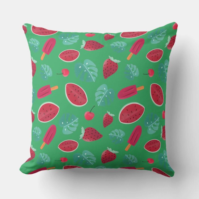 Popsicle, Cherry, Strawberry & Watermelon Cushion (Front)
