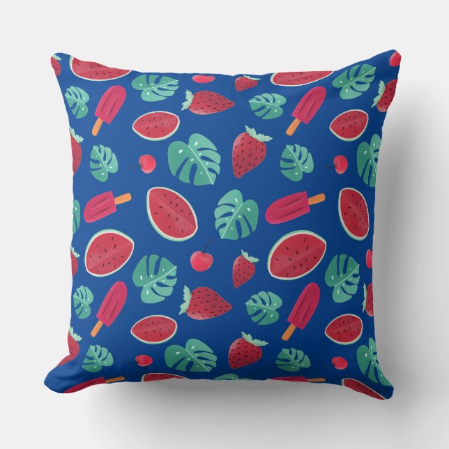 Popsicle, Cherry, Strawberry & Watermelon Cushion (Front)