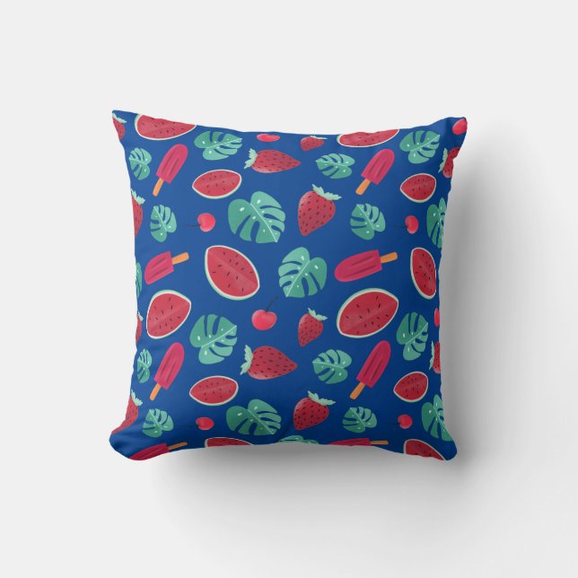 Popsicle, Cherry, Strawberry & Watermelon Cushion (Front)