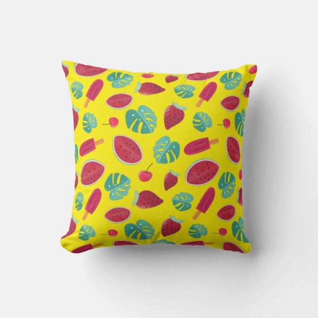 Popsicle, Cherry, Strawberry & Watermelon Cushion (Front)