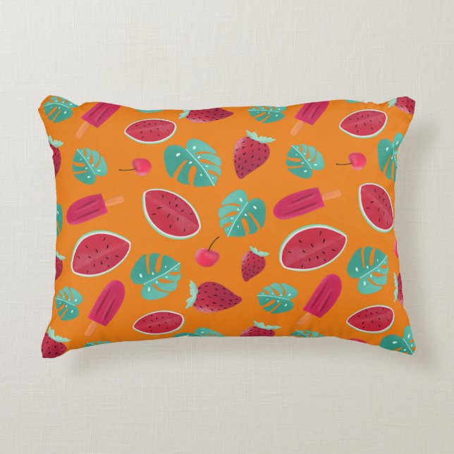 Popsicle, Cherry, Strawberry & Watermelon Decorative Cushion (Front)