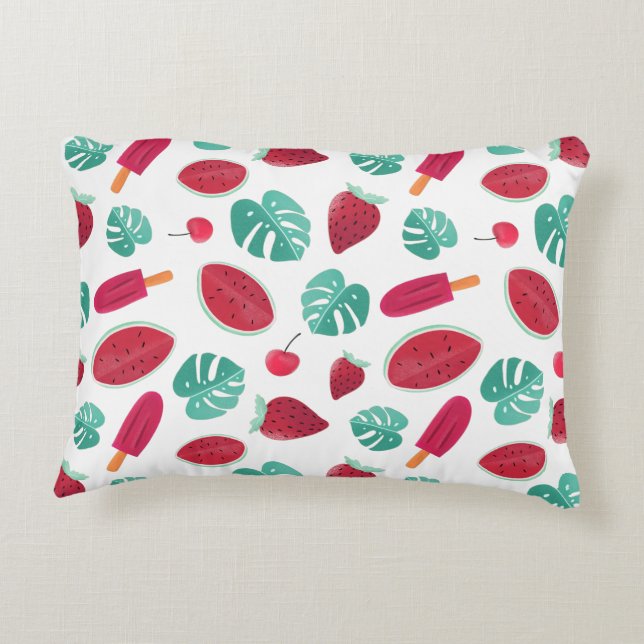 Popsicle, Cherry, Strawberry & Watermelon Decorative Cushion (Back)