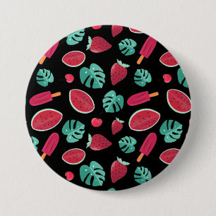 Popsicle, Cherry, Strawberry & Watermelon Leaves 7.5 Cm Round Badge