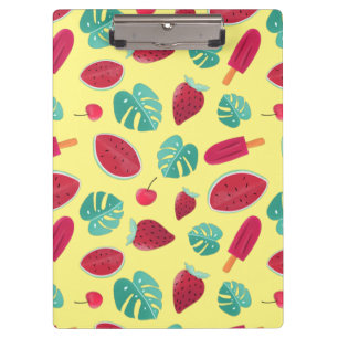 Popsicle, Cherry, Strawberry & Watermelon Leaves Clipboard