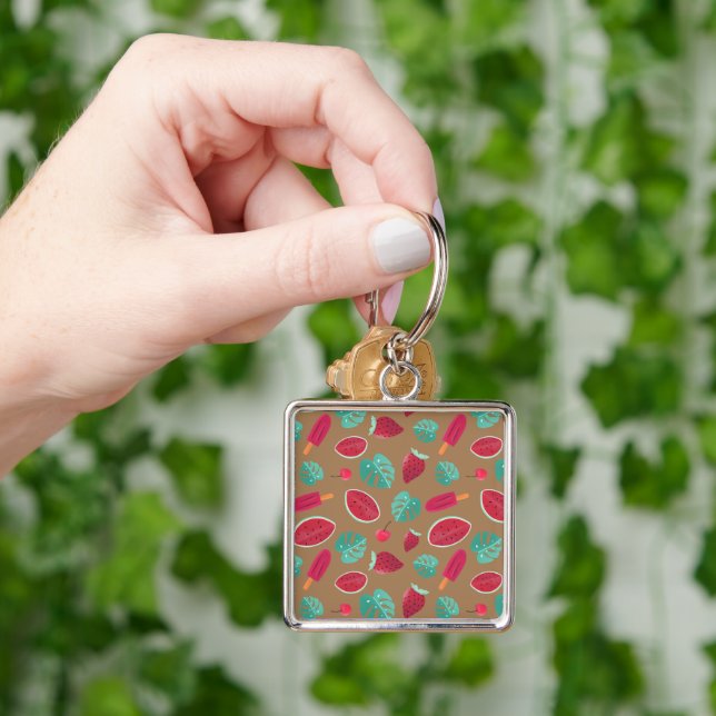 Popsicle, Cherry, Strawberry & Watermelon Leaves Key Ring (Hand)