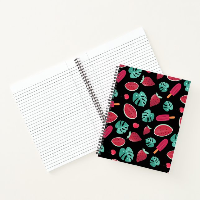 Popsicle, Cherry, Strawberry & Watermelon Leaves Notebook (Inside)