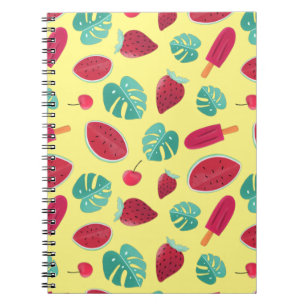 Popsicle, Cherry, Strawberry & Watermelon Leaves Notebook