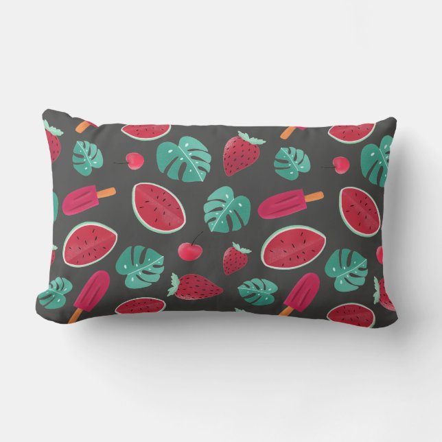 Popsicle, Cherry, Strawberry & Watermelon Lumbar Cushion (Front)