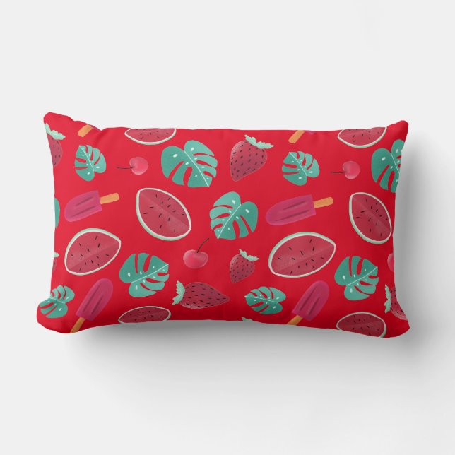 Popsicle, Cherry, Strawberry & Watermelon Lumbar Cushion (Front)
