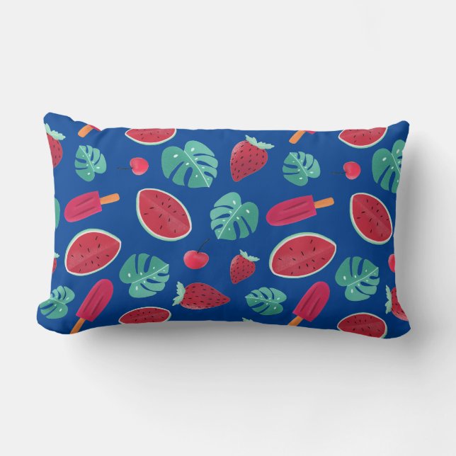 Popsicle, Cherry, Strawberry & Watermelon Lumbar Cushion (Front)