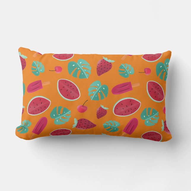 Popsicle, Cherry, Strawberry & Watermelon Lumbar Cushion (Front)