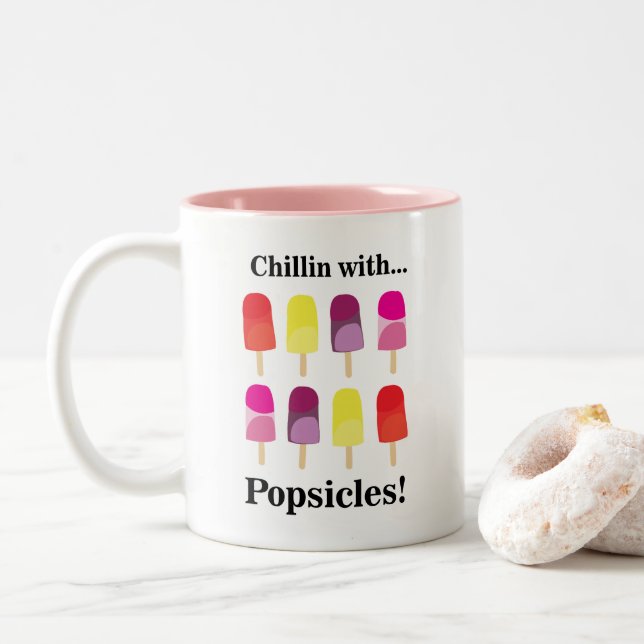 Popsicle Colourful Summer  Two-Tone Coffee Mug (With Donut)
