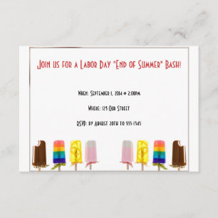Popsicle End of Summer Labour Day Invitation