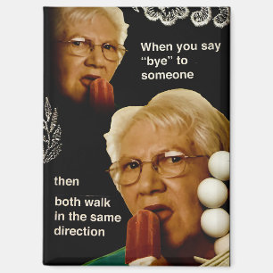 Popsicle Grandma Meme Awkward Goodbyes Funny Memes Magnet
