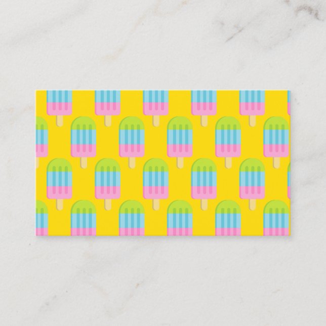 Popsicle ice cream lollipop business card template (Front)