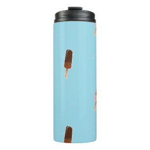 Popsicle ice cream on blue thermal tumbler