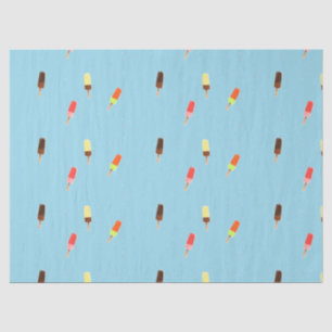 Popsicle ice cream on blue tissue paper