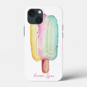 Popsicle Ice Cream Watercolor Trendy Cute Add Name iPhone 13 Mini Case