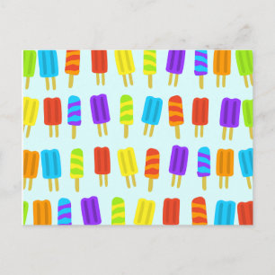Popsicle Ice Lolly Pattern Postcard