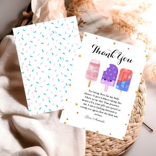 Popsicle Neutral Baby Shower Thank You Card