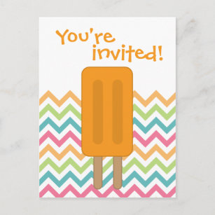 Popsicle Orange Invitation Postcard