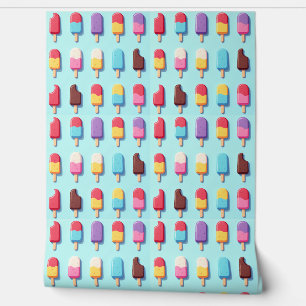 Popsicle Parade in Blue Ice Cream Wallpaper
