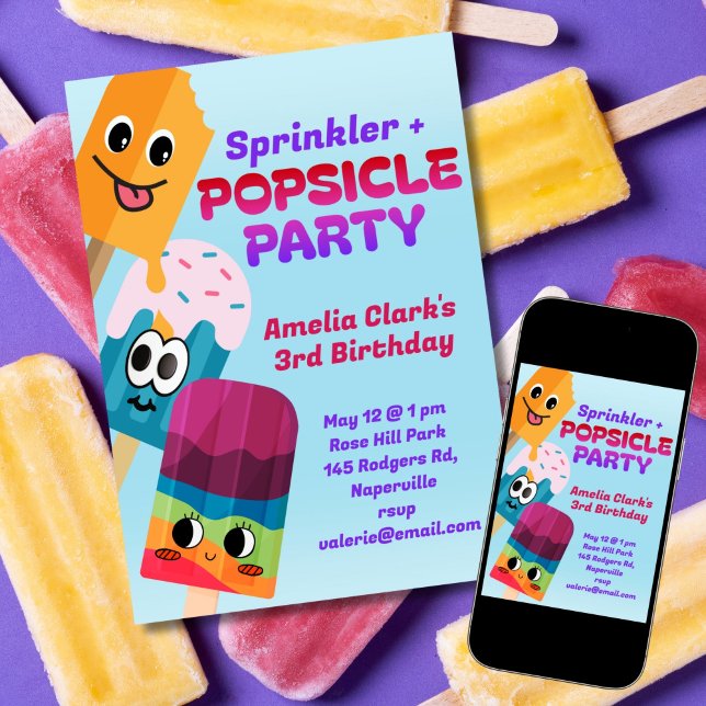 Popsicle Party Birthday Invitation (Creator Uploaded)