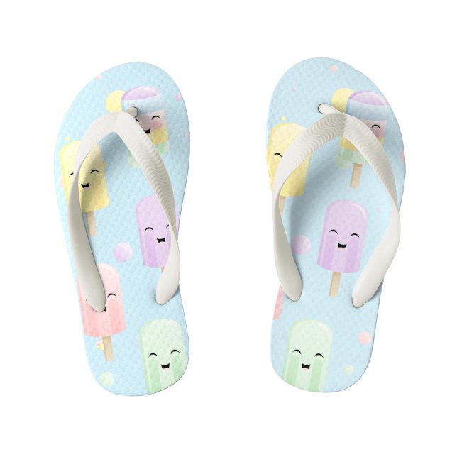 Popsicle Party in Rainbow Colours Kid's Thongs (Footbed)