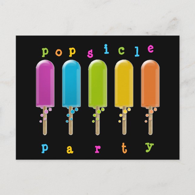 popsicle party invitation postcard (Front)