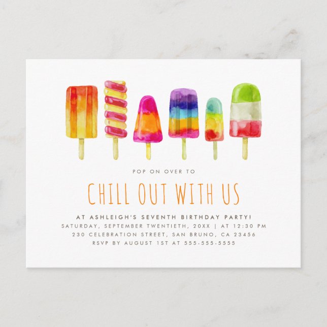 Popsicle Party | Kids Birthday Party Invitation (Front)